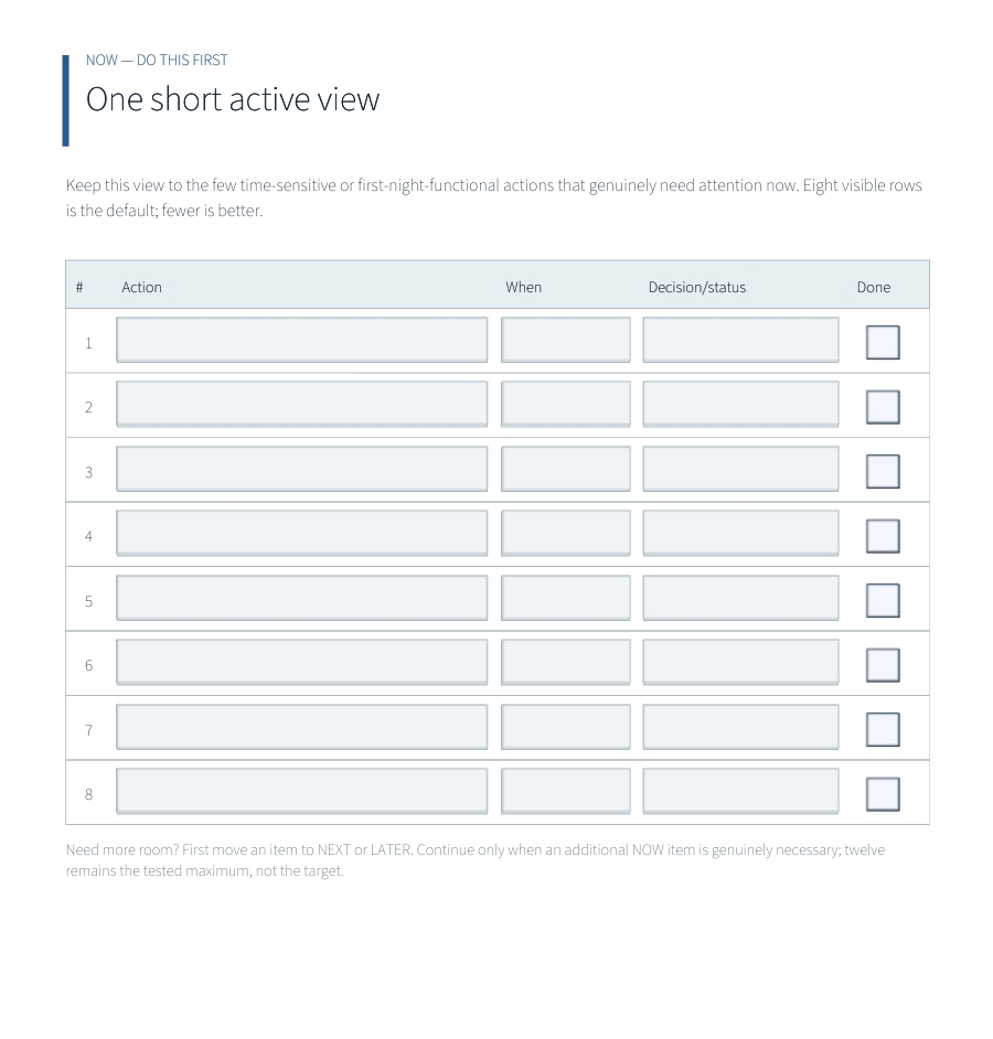 Workbook page preview: One short active view