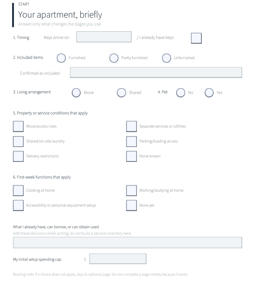 Workbook page preview: Your apartment, briefly
